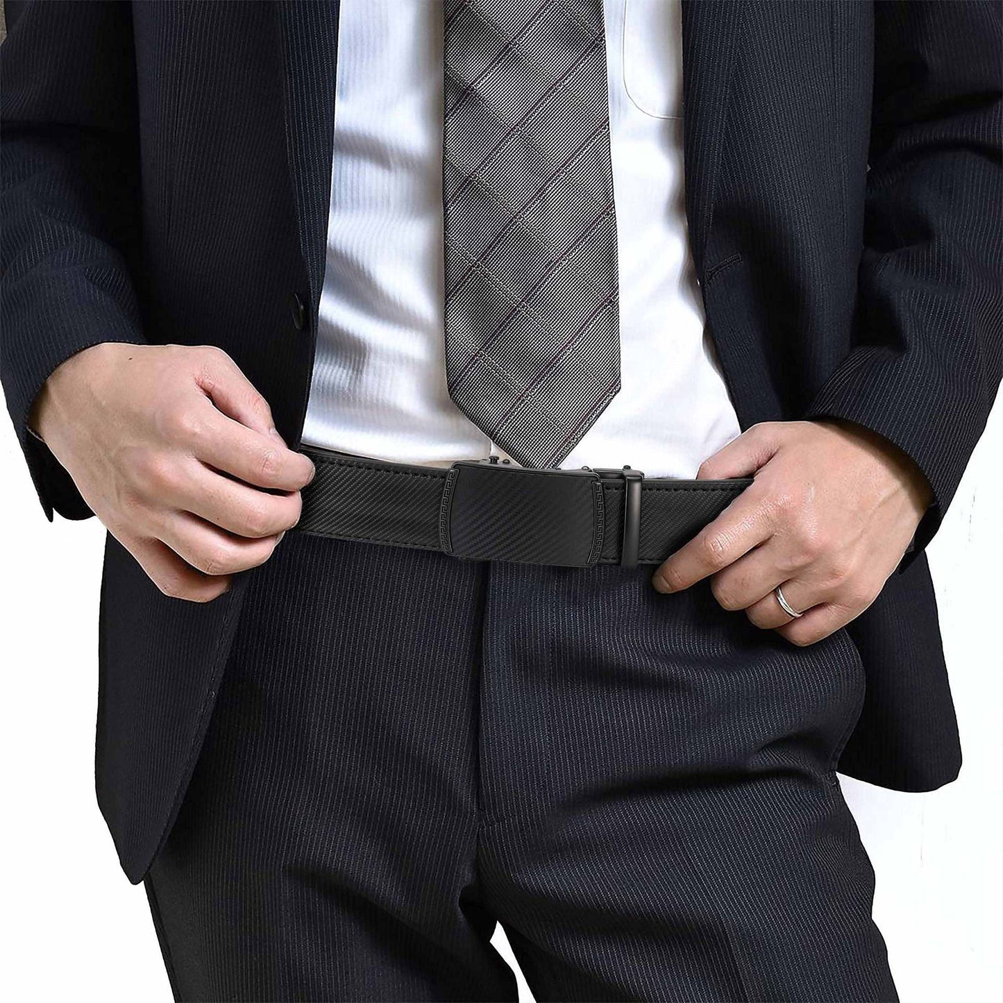 🔥🎁Best Gift for Father💕Leather Ratchet Belt With Adjustable Buckle