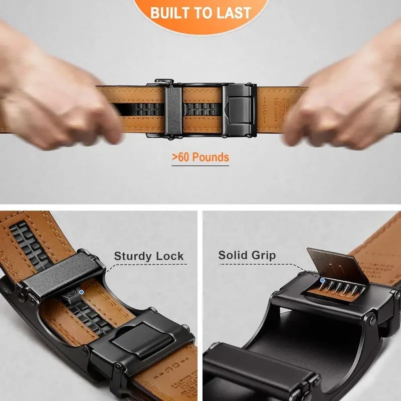 🔥🎁Best Gift for Father💕Leather Ratchet Belt With Adjustable Buckle