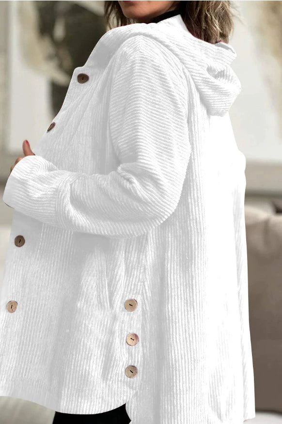 Stylish Corduroy Hooded Jacket