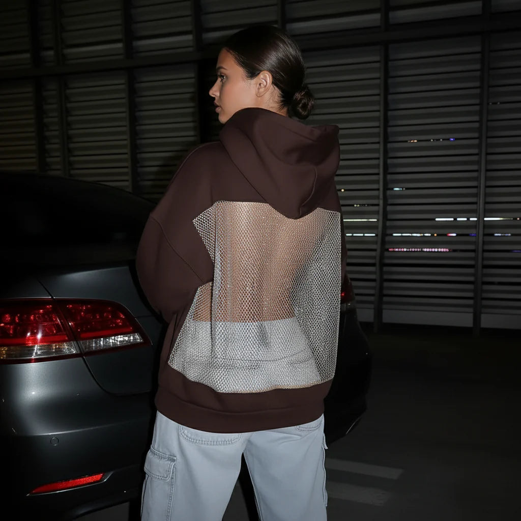 Spotlight CrystalMesh Oversized Sparkle Hoodie