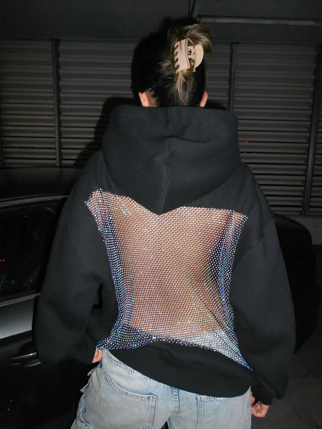 Spotlight CrystalMesh Oversized Sparkle Hoodie